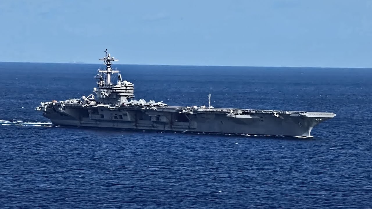 Video thumbnail for U.S. Aircraft Carrier On Patrol • Qualifications NOV 2025