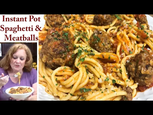 Video thumbnail for INSTANT POT SPAGHETTI AND MEATBALLS