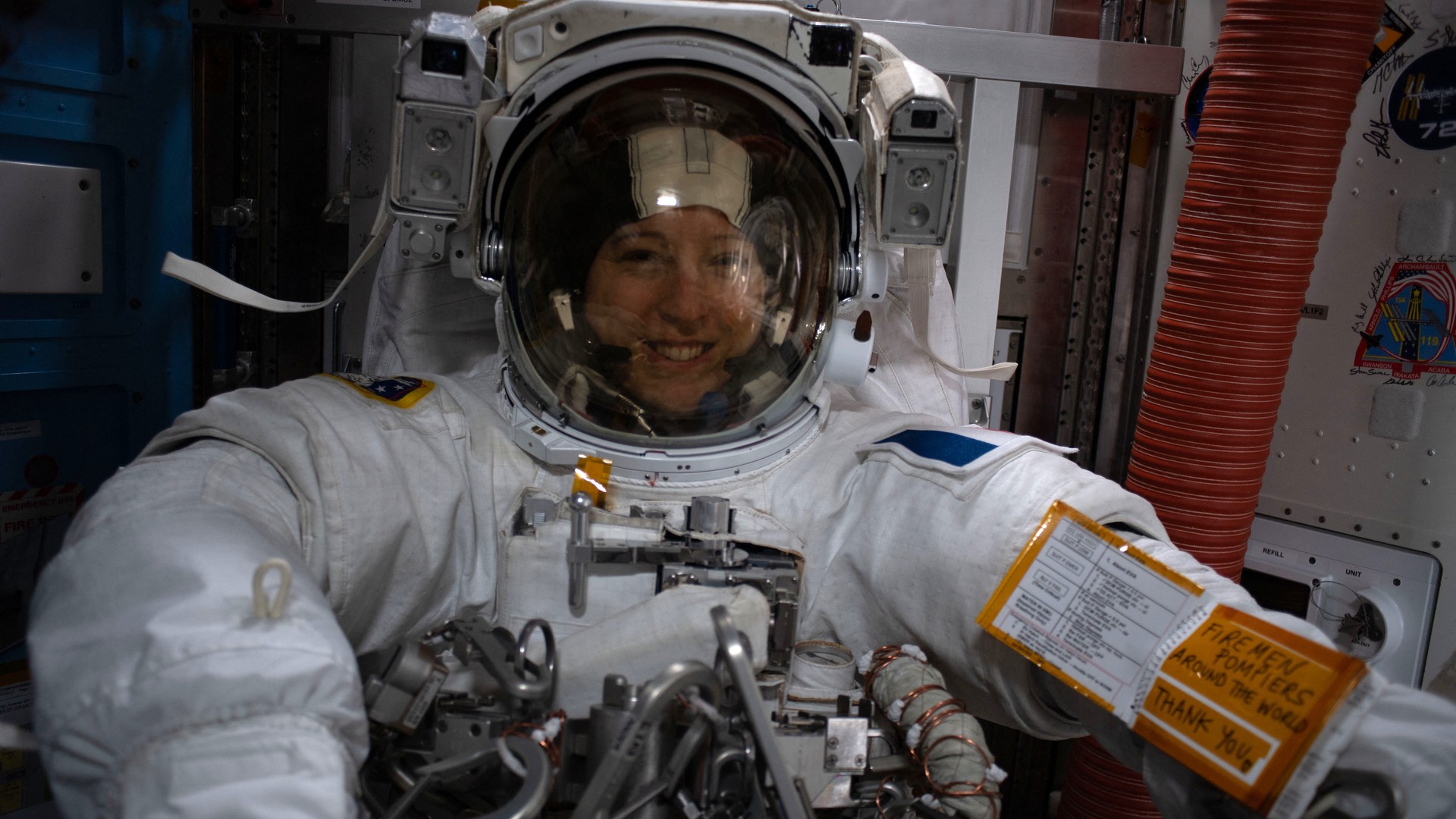 Video thumbnail for First French woman to walk in space returns to finish ISS repair