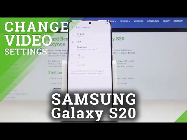 Video thumbnail for How to Change Video Resolution in SAMSUNG Galaxy S20 – Set Up Video Quality