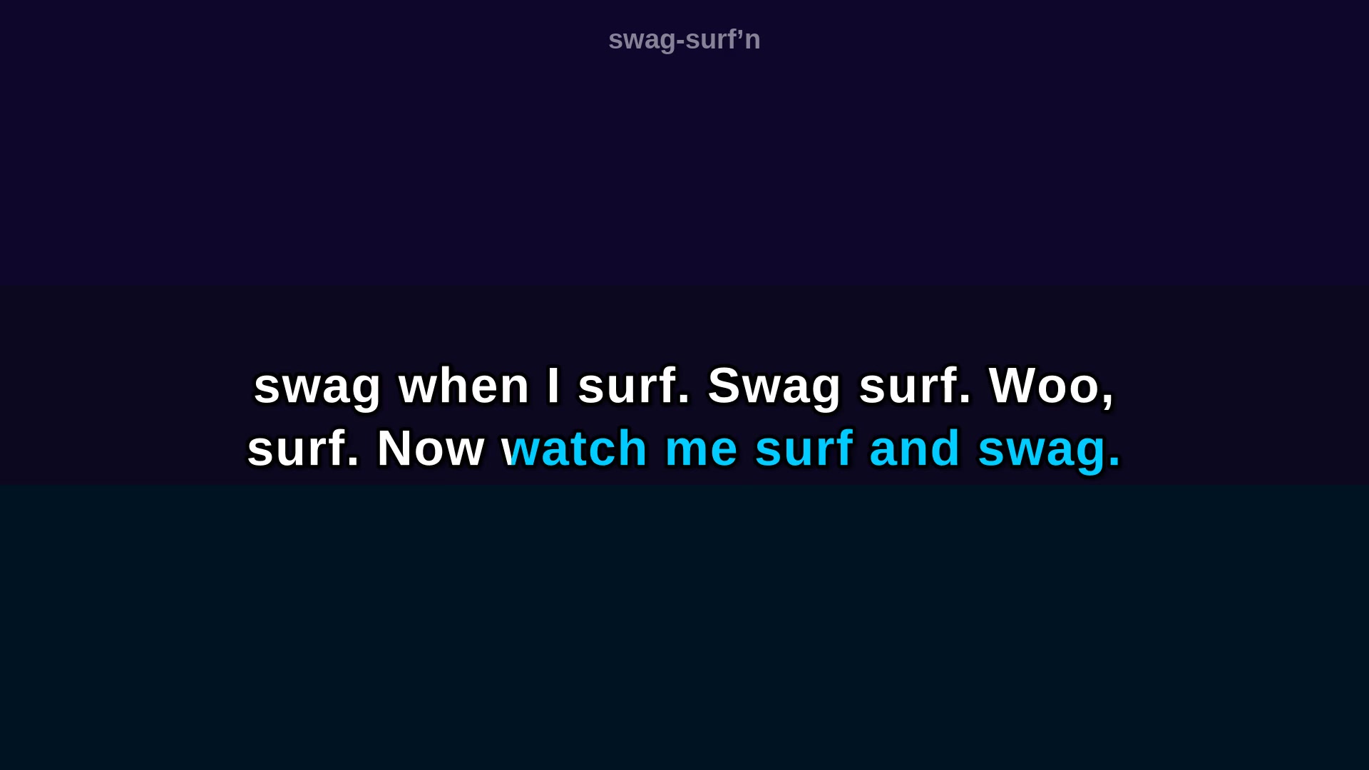 Video thumbnail for (Karaoke w/ Lyrics) Swag Surf'n (Cover)