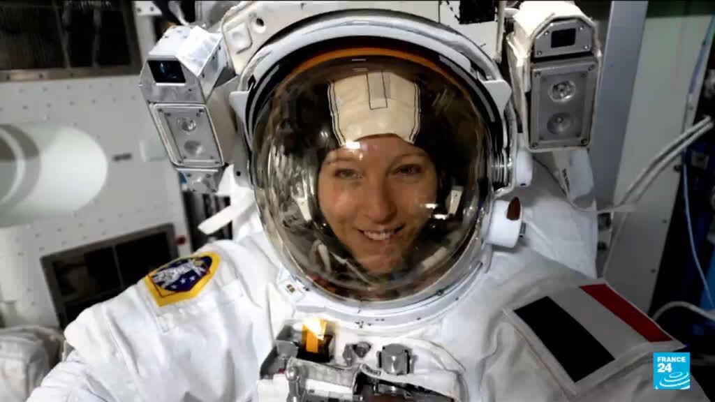 Video thumbnail for ISS hosts first spacewalk by a Frenchwoman