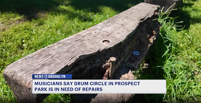 Video thumbnail for Prospect Park drummers push for repairs as beloved grove crumbles