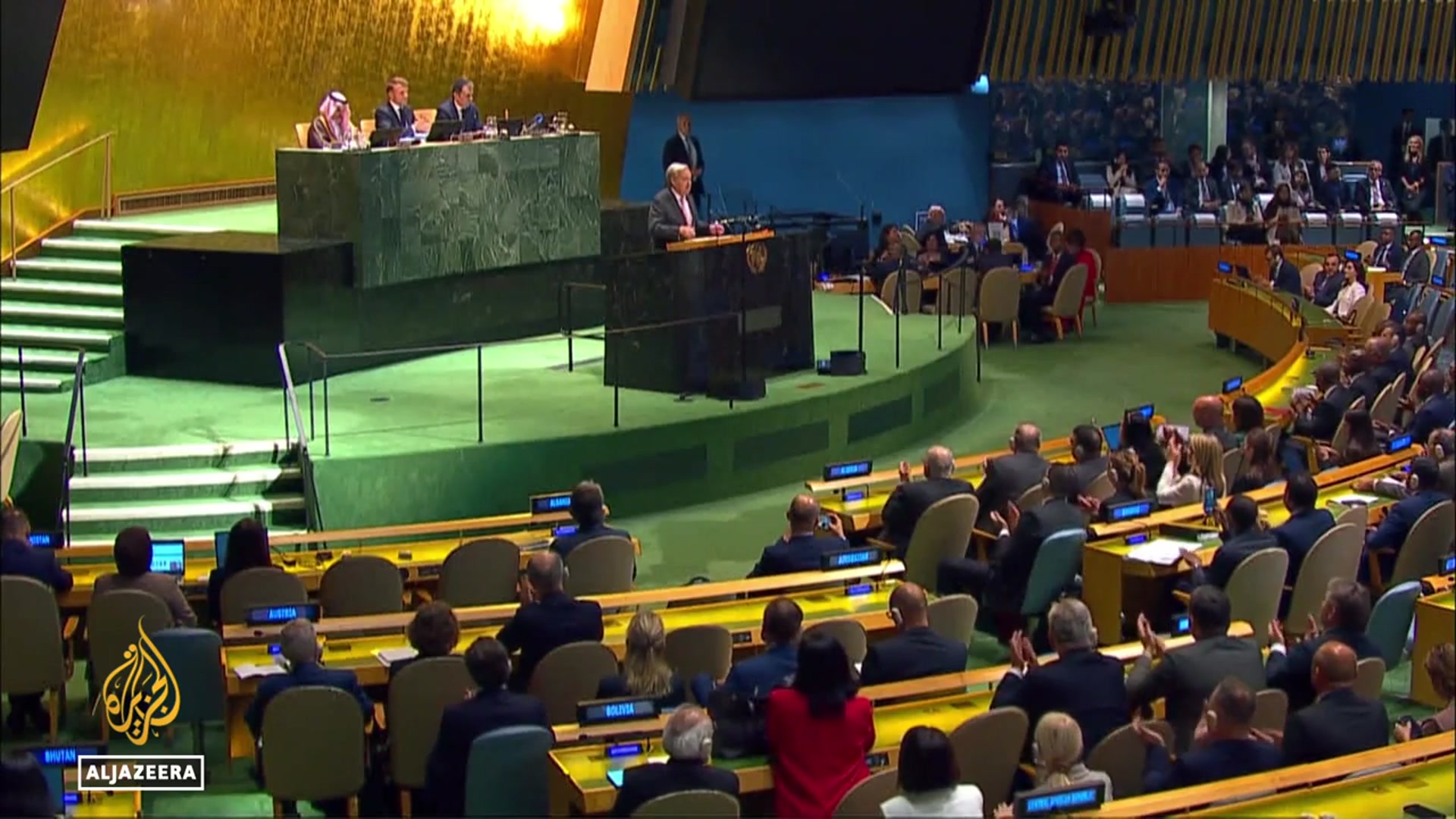 'Video thumbnail for Palestinian President Abbas to address the UN virtually on Thursday as peace push gathers steam'