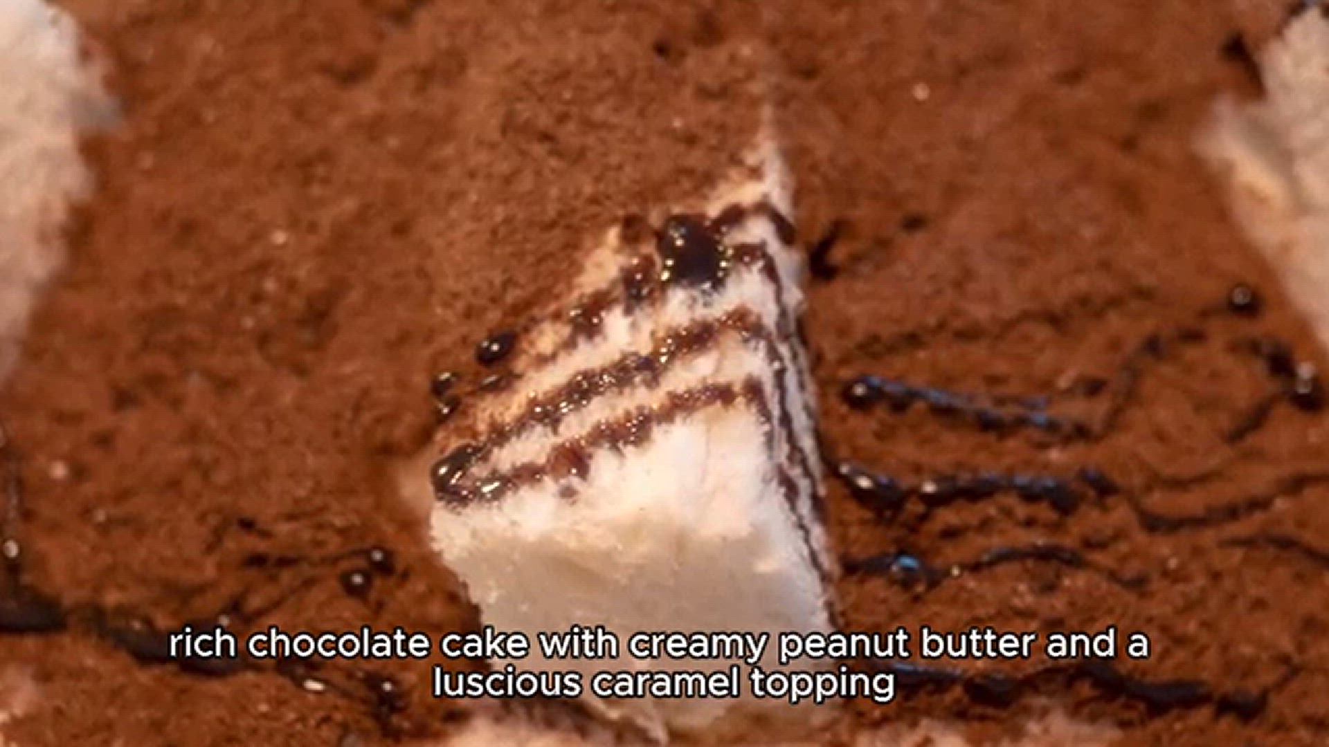 Video thumbnail for Peanut Butter Caramel Chocolate Cake