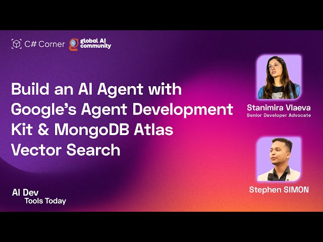 'Video thumbnail for Build an AI Agent with Google's Agent Development Kit and MongoDB Atlas Vector Search'