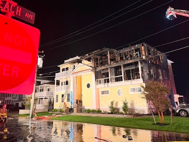 Video thumbnail for Heavy fire destroys Brigantine home, leaving one injured and five displaced