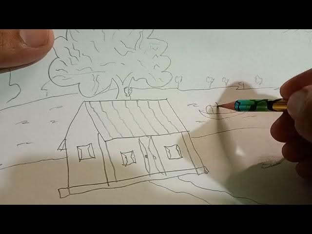 Video thumbnail for Tutorial on how to draw a picture with a boat on the river in the middle