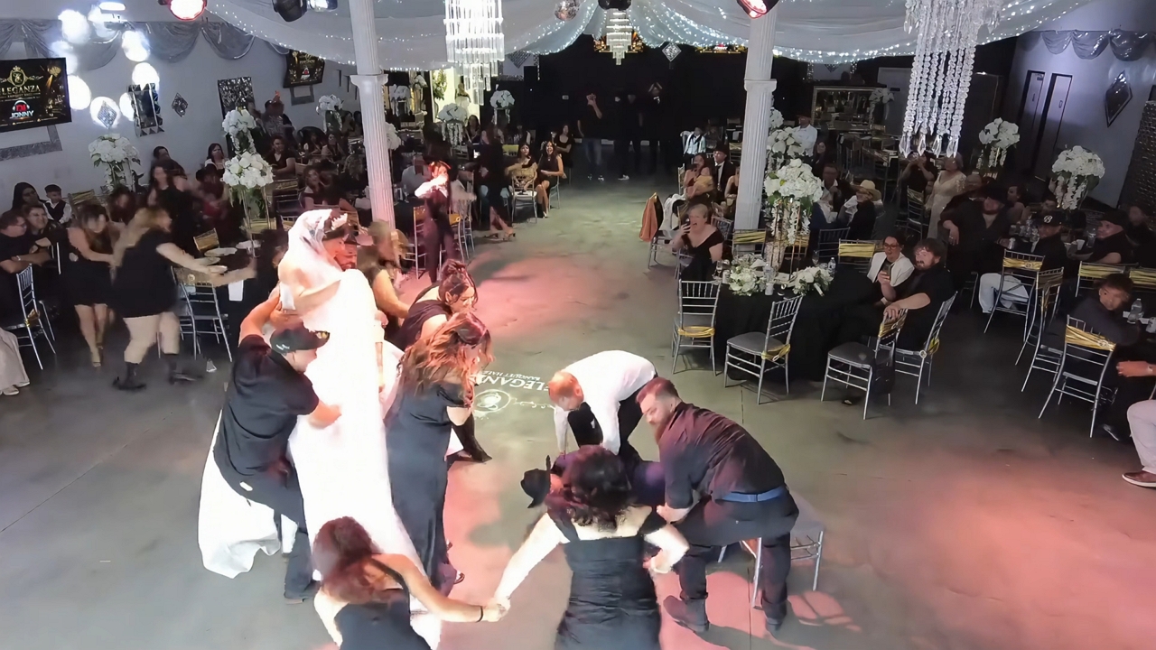 Video thumbnail for Groom Falls from Chair During Wedding Tradition in Las Vegas