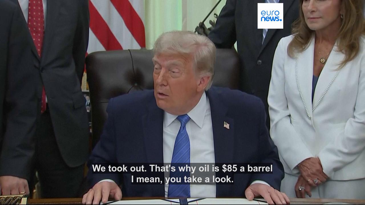 Video thumbnail for Trump says 'I love the inflation,' claims US taking millions of barrels of Iranian oil