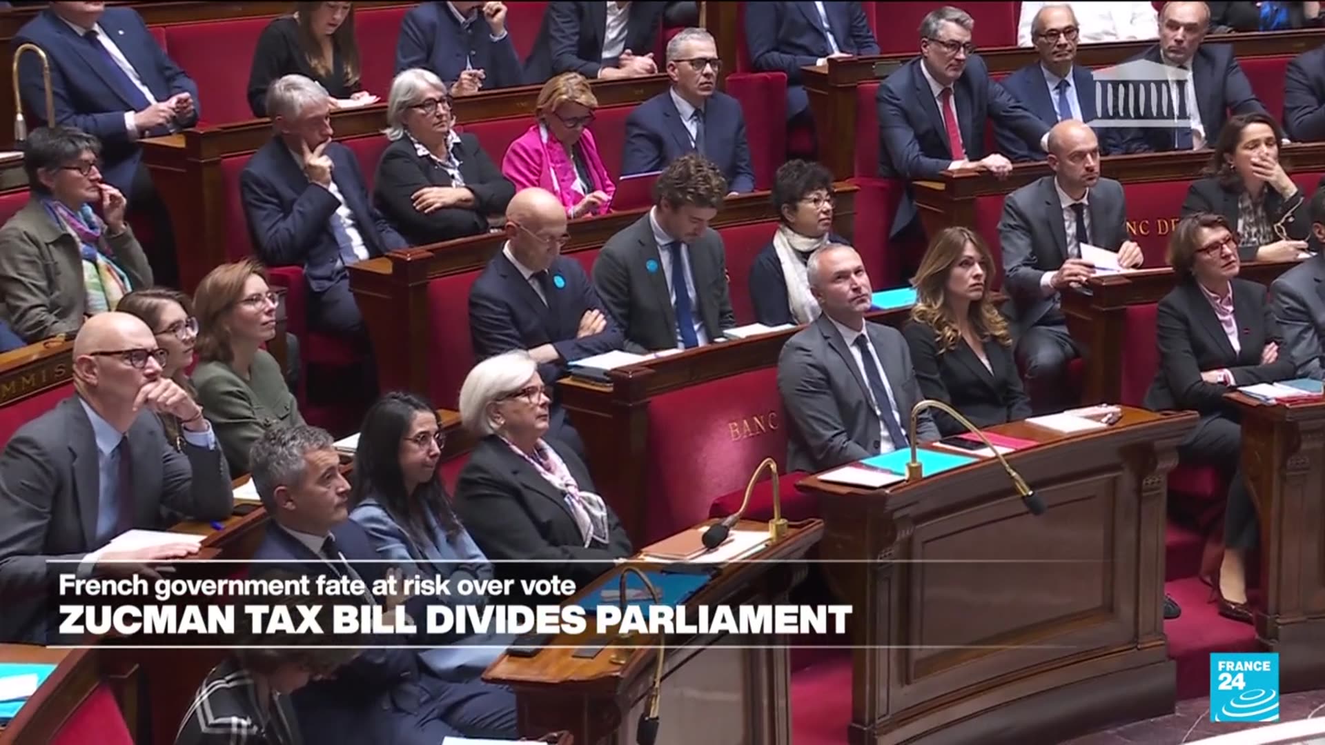 'Video thumbnail for Wealth tax debate is a key day for French government as bill divides MPs'