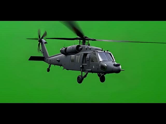 Video thumbnail for Black Hawk UH 60 Helicopter Aerial Shot on Green Screen