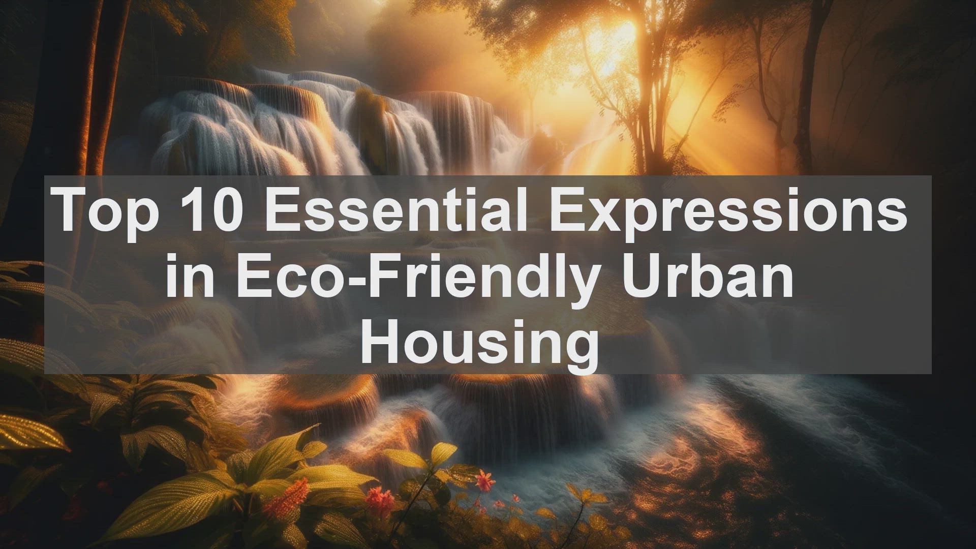 'Video thumbnail for Top 10 Essential Expressions in EcoFriendly Urban Housing'