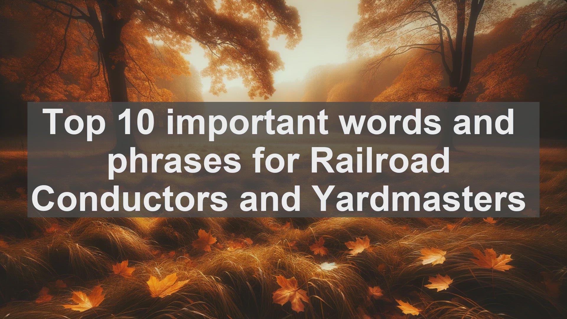 'Video thumbnail for Top 10 important words and phrases for Railroad Conductors and Yardmasters'