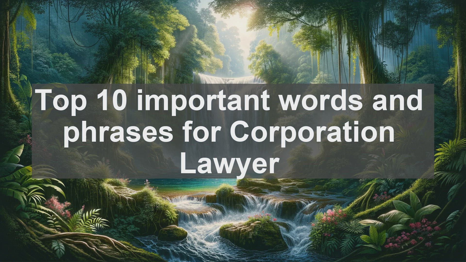 'Video thumbnail for Top 10 important words and phrases for Corporation Lawyer'
