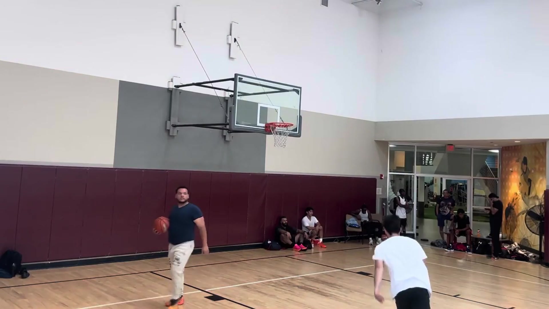 'Video thumbnail for austin bourque: jumping and dunking with friends, teammate attacks'
