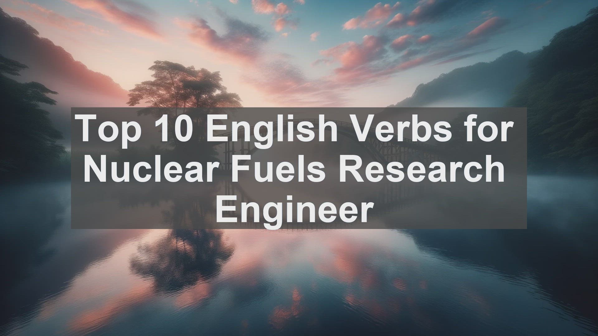 'Video thumbnail for Top 10 English Verbs for Nuclear Fuels Research Engineer'