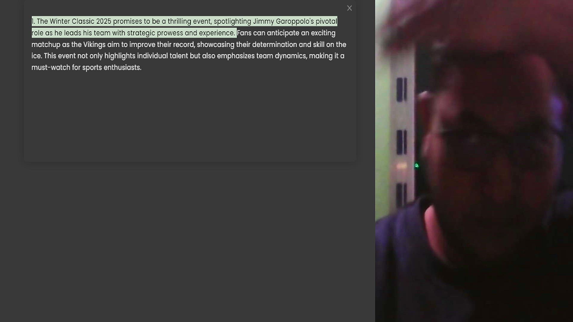 Video thumbnail for 1. The Winter Classic 2025 promises to be a thrilling event, spotlighting Jimmy Garoppolo's pivotal role as he leads his team with strategic prowess and experience. Fans can anticipate an exciting matchup as the Vikings aim to improve the