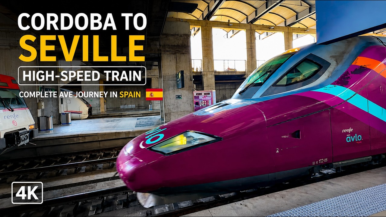 Video thumbnail for Cordoba to Seville High-Speed Train in Spain 4K