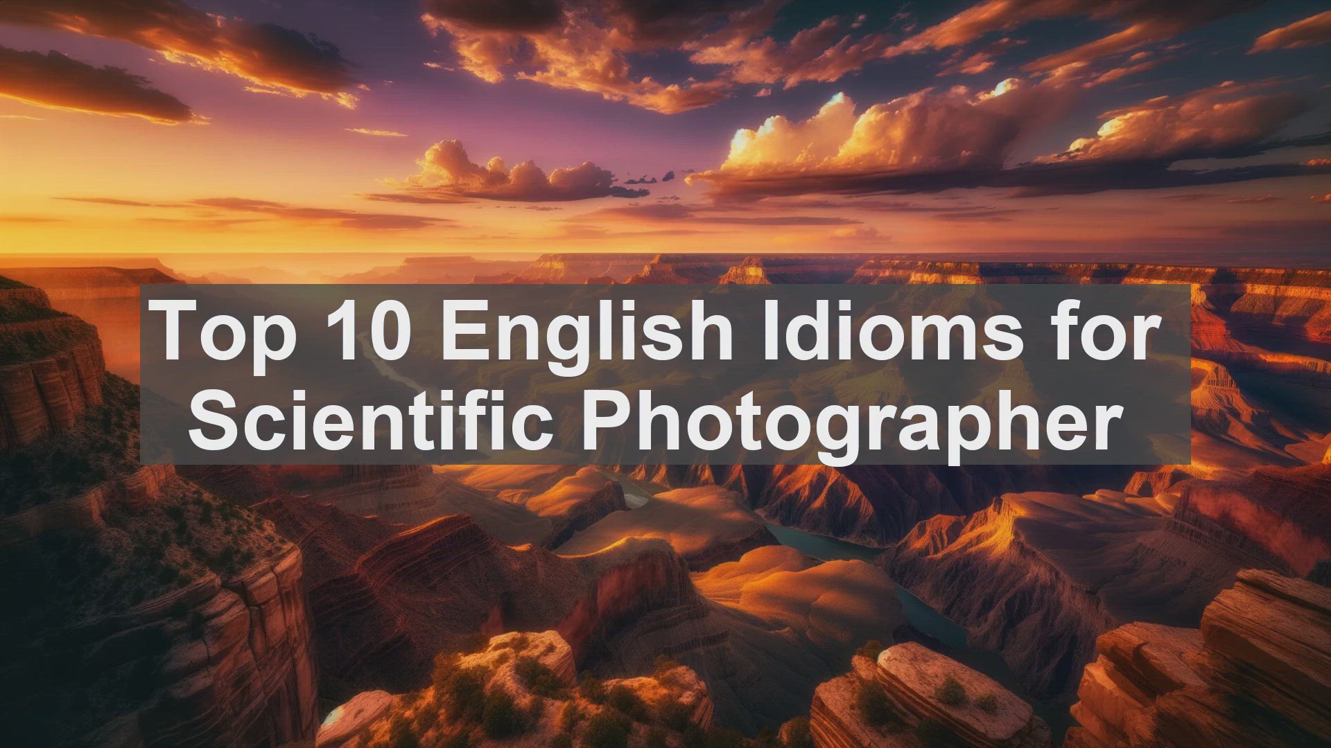 'Video thumbnail for Top 10 English Idioms for Scientific Photographer'