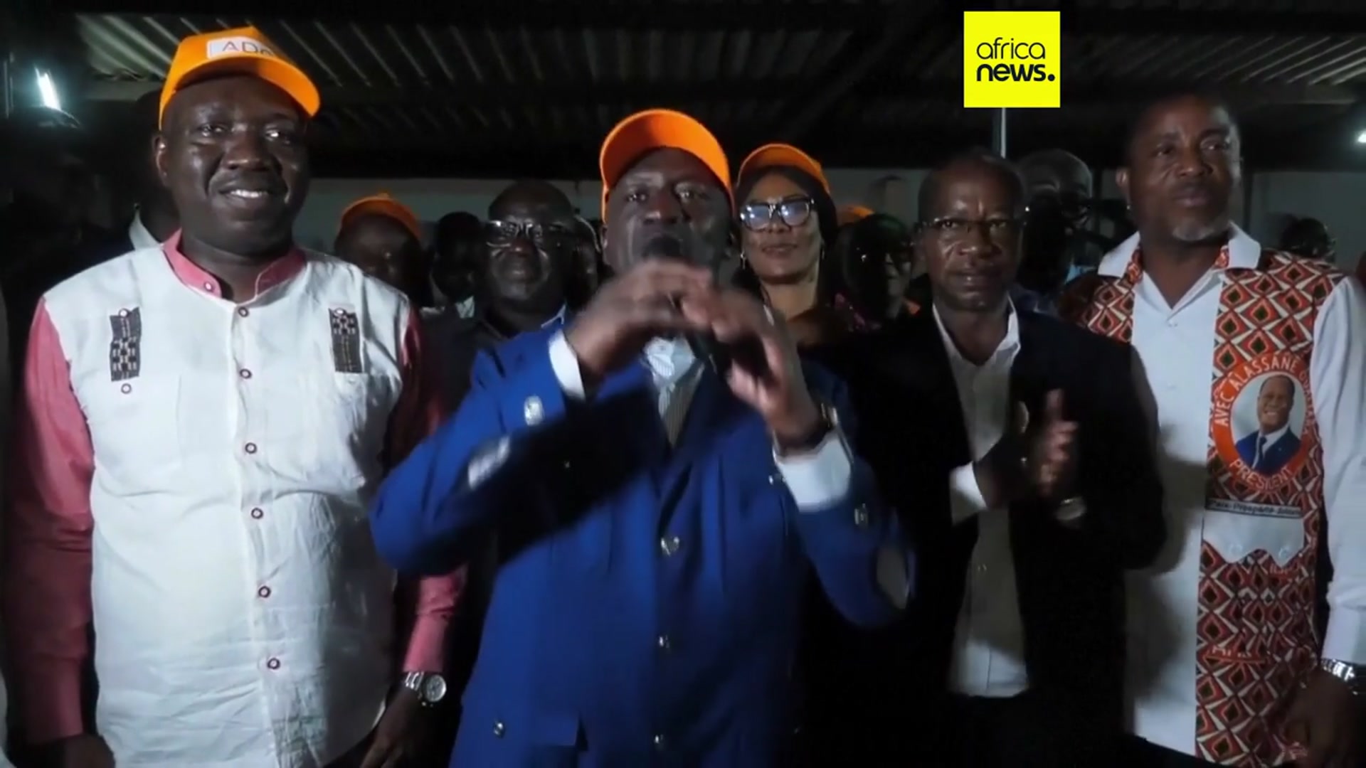 'Video thumbnail for Ivory Coast: supporters of re-elected president Alassane Ouattara celebrate'