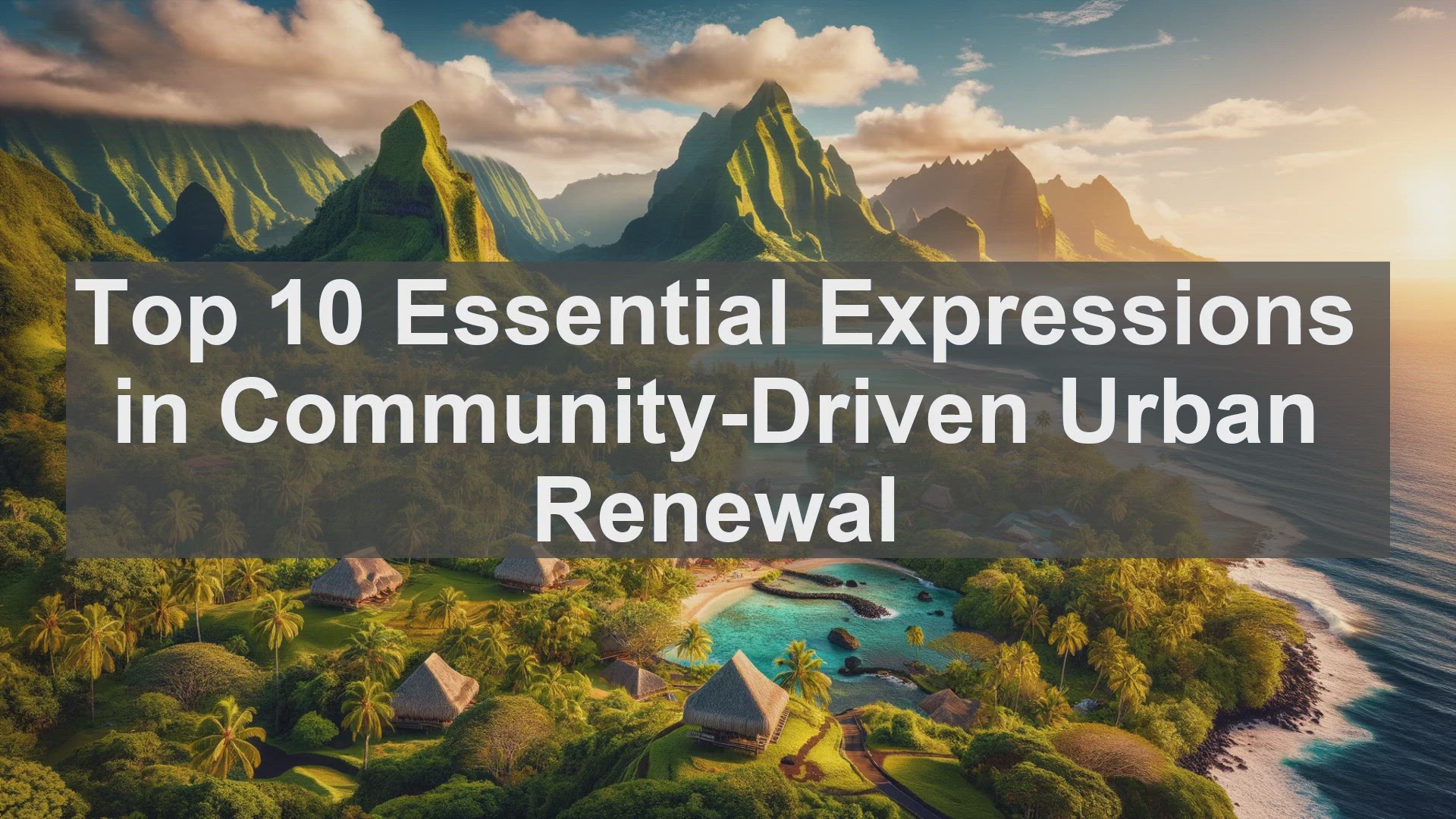 'Video thumbnail for Top 10 Essential Expressions in CommunityDriven Urban Renewal'