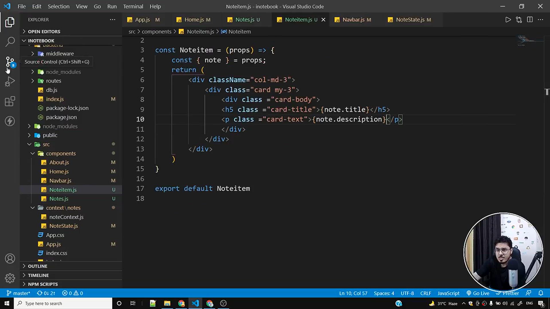 'Video thumbnail for Adding font awesome icons to iNotebook _ Complete React Course in Hindi #62'