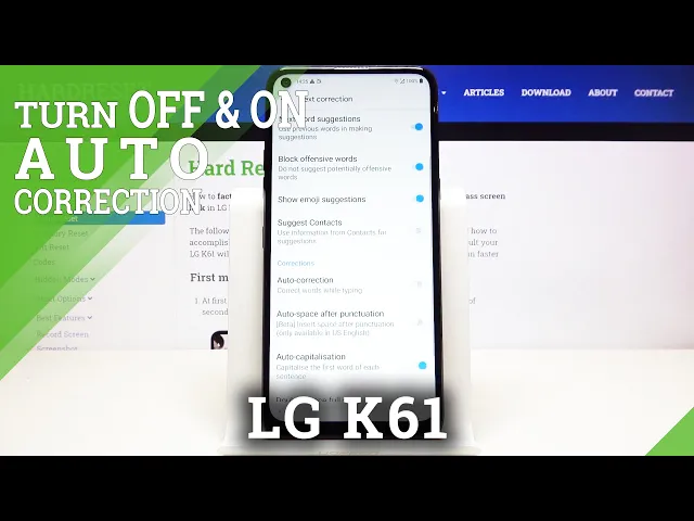 Video thumbnail for How to Change Text Corrections in LG K61 – Activate Auto Correction