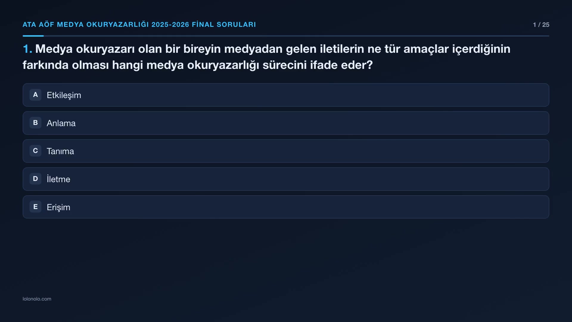 Video thumbnail for Ata Aöf Medya Okuryazarlığı 2025-2026 Final Soruları