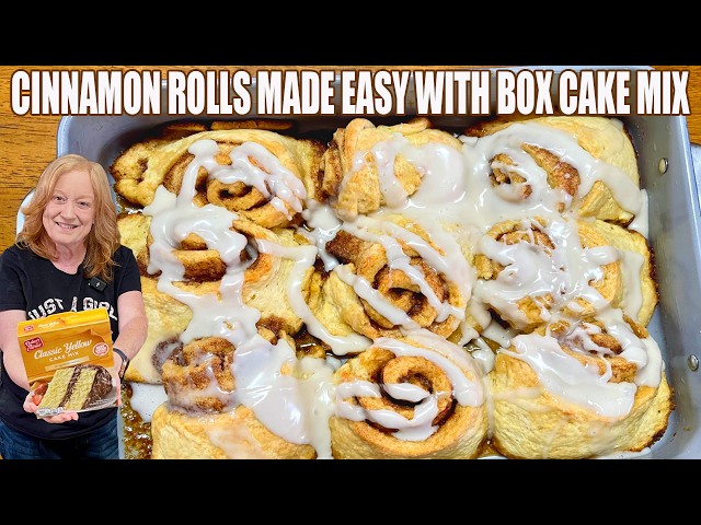 Video thumbnail for Easy CINNAMON ROLLS MADE WITH Box Cake Mix
