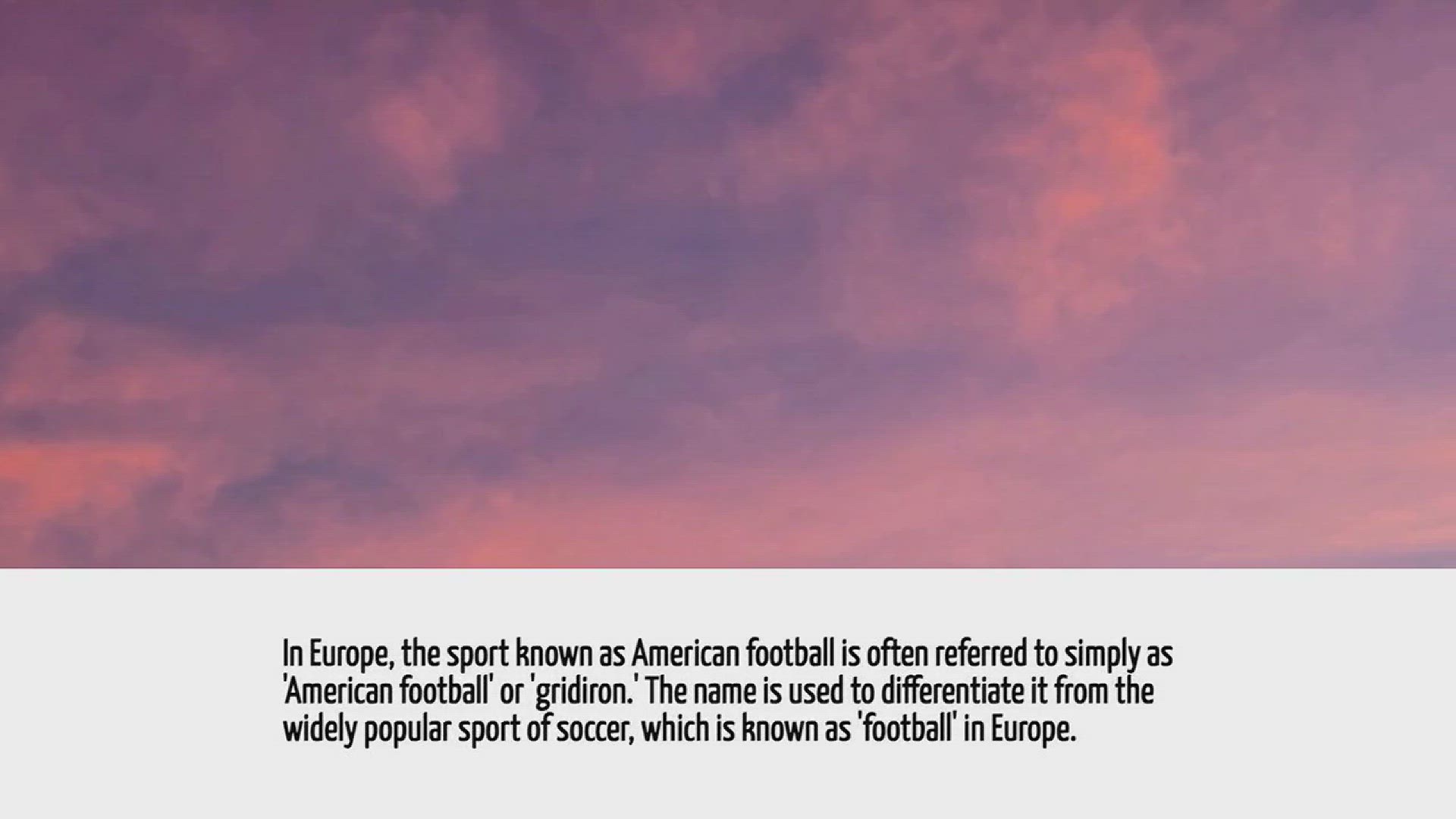 Video thumbnail for What Do Europeans Call American Football