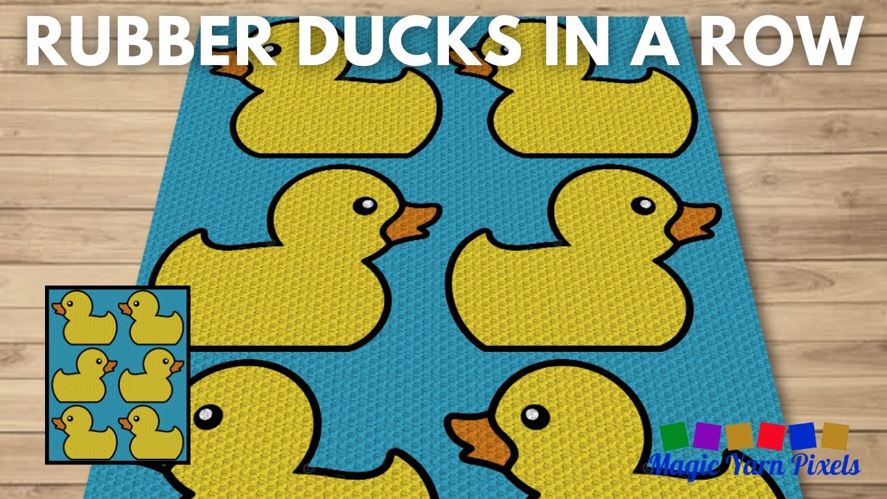 Video thumbnail for FREE GRAPH - Rubber Ducks In A Row - C2C & Tapestry Crochet Pattern | Magic Yarn Pixels