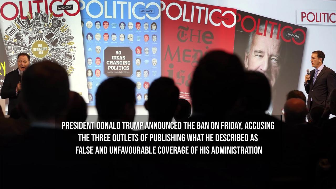 Video thumbnail for CNN, MS NOW and Politico Challenge Trump's White House Press Ban.