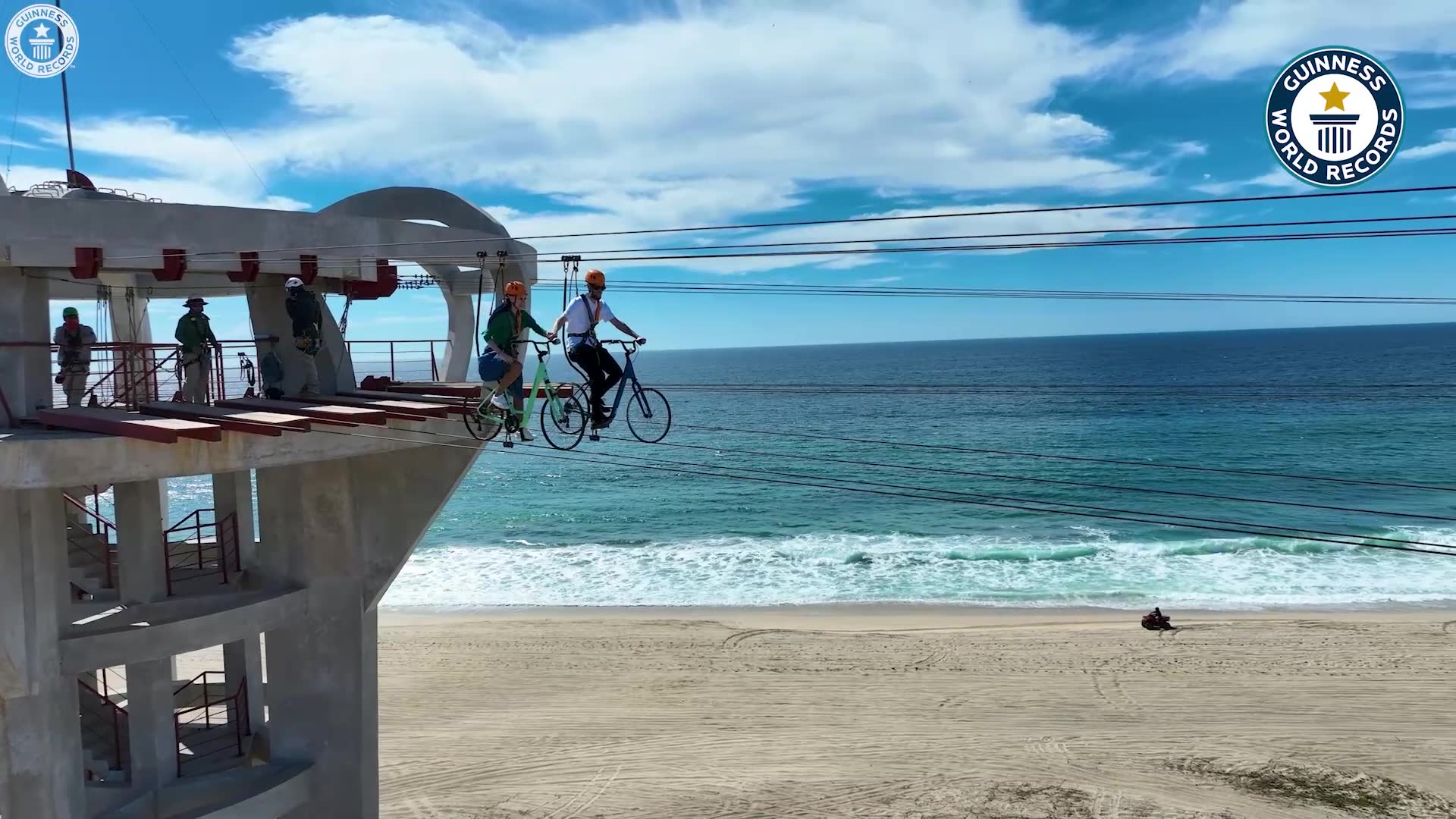 'Video thumbnail for Riding on the world's longest bicycle zip wire'
