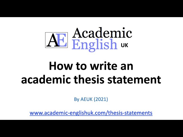 Video thumbnail for How to write an academic thesis statement