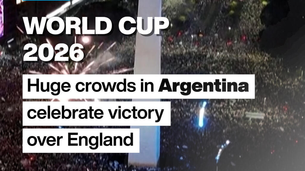 Video thumbnail for World Cup 2026: Huge crowds in Argentina celebrate victory over England
