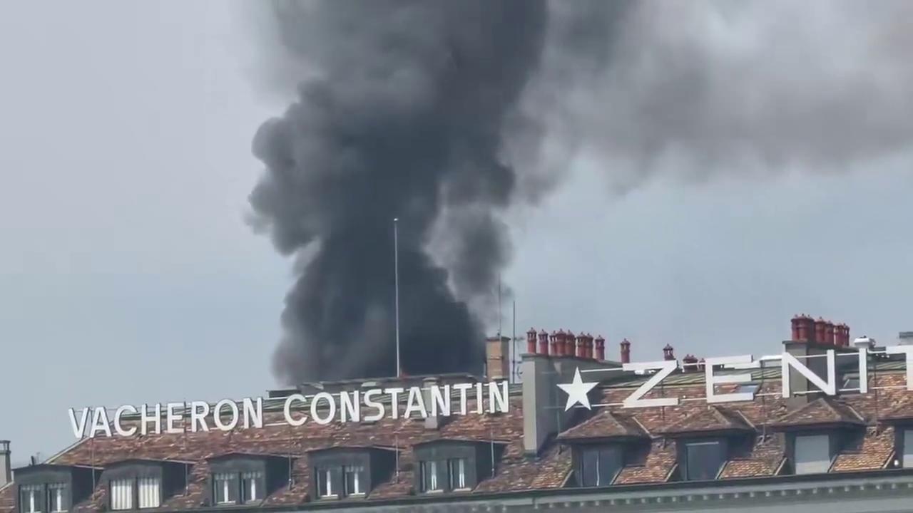 Video thumbnail for Switzerland: Rooftop Fire Erupts in Central Geneva 2.