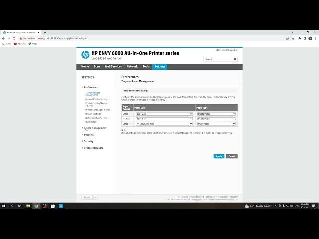 Video thumbnail for How to manage power saving mode on HP envy 6000 series printer / Auto disable adjustment