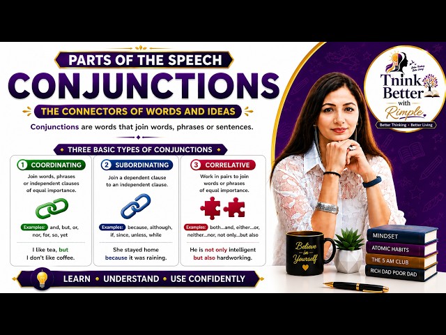 Video thumbnail for CONJUNCTIONS | Parts of Speech Made Easy