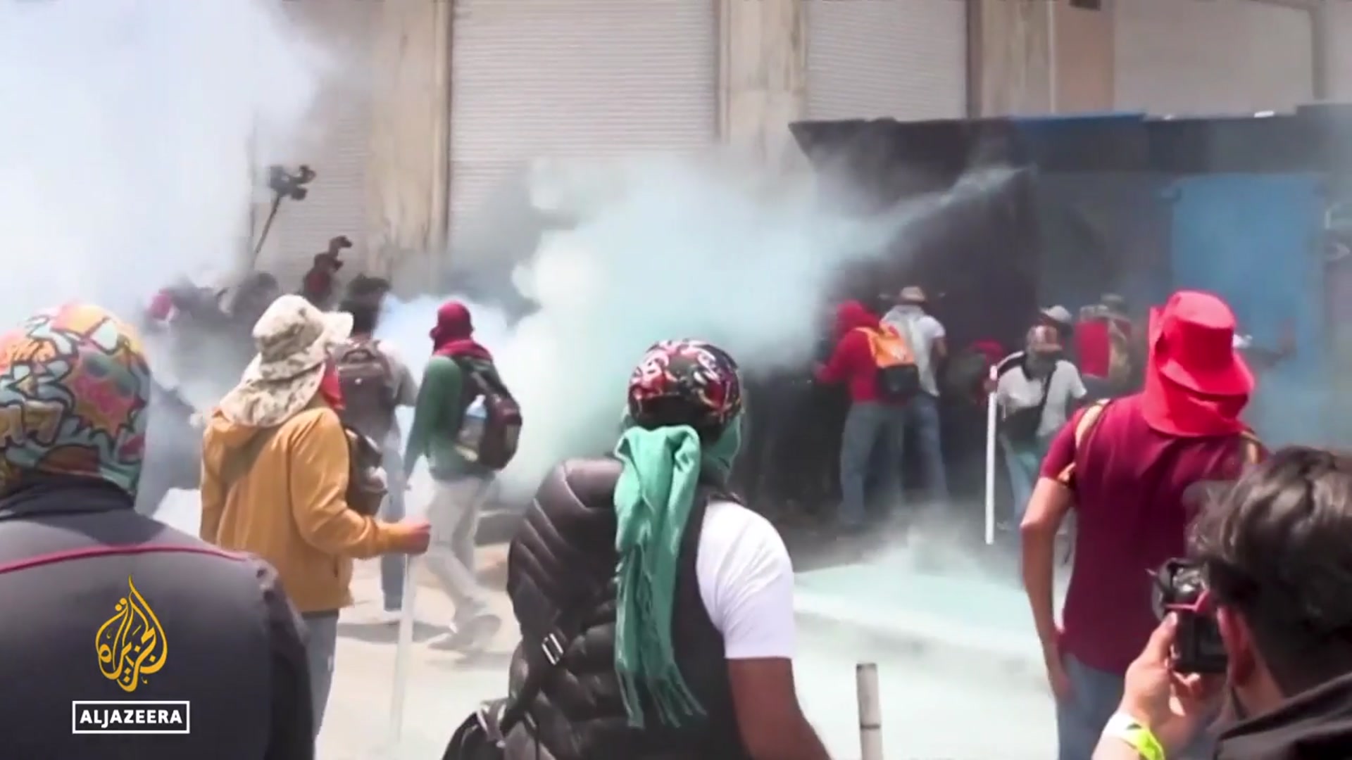 Video thumbnail for Protests overshadow Mexico City as World Cup opening nears