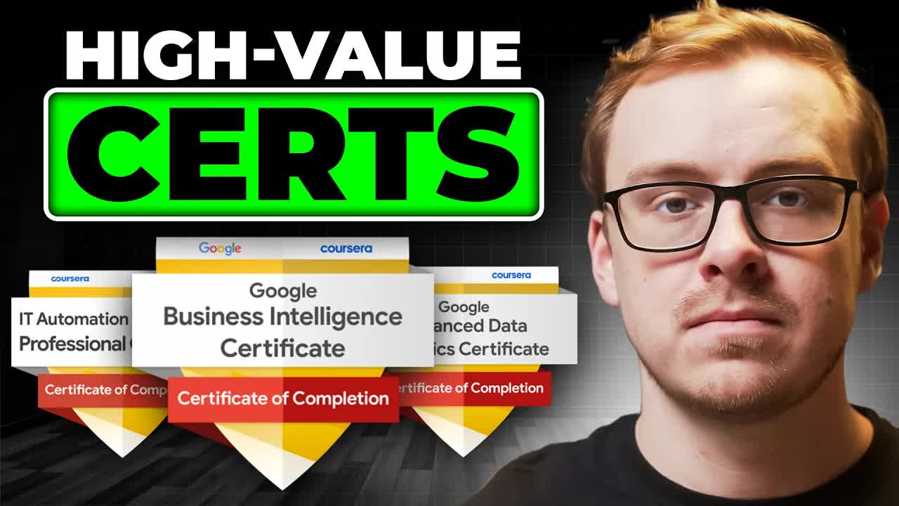 Video thumbnail for shane hummus: best google certificates for high-paying jobs nobody is talking about