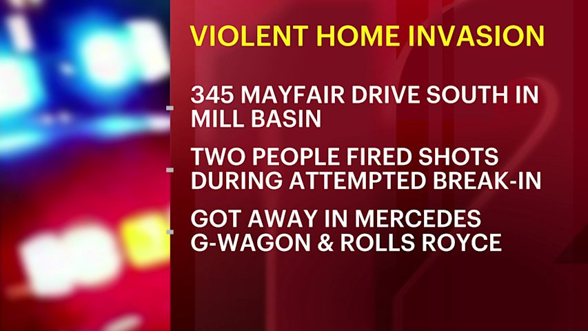 Video thumbnail for Man assaulted, shots fired during attempted break-in at Mill Basin home