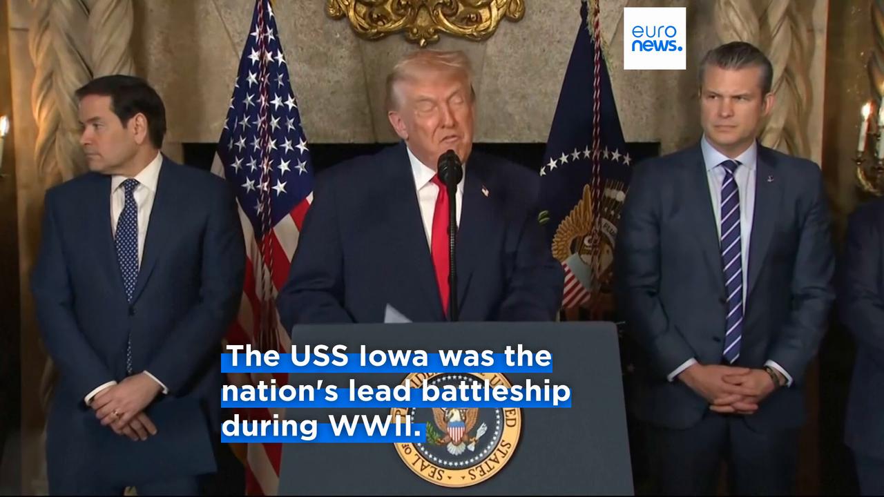 Video thumbnail for Trump announces new battleship, part of class named after himself
