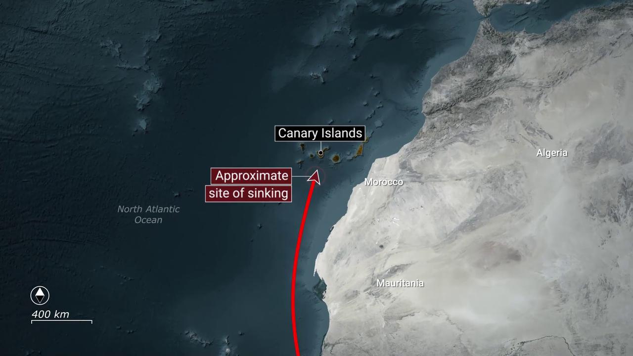 Video thumbnail for Spain: MOTION GRAPHICS - More than 80 migrants feared dead as vessel from Gambia found adrift off Canary Islands.