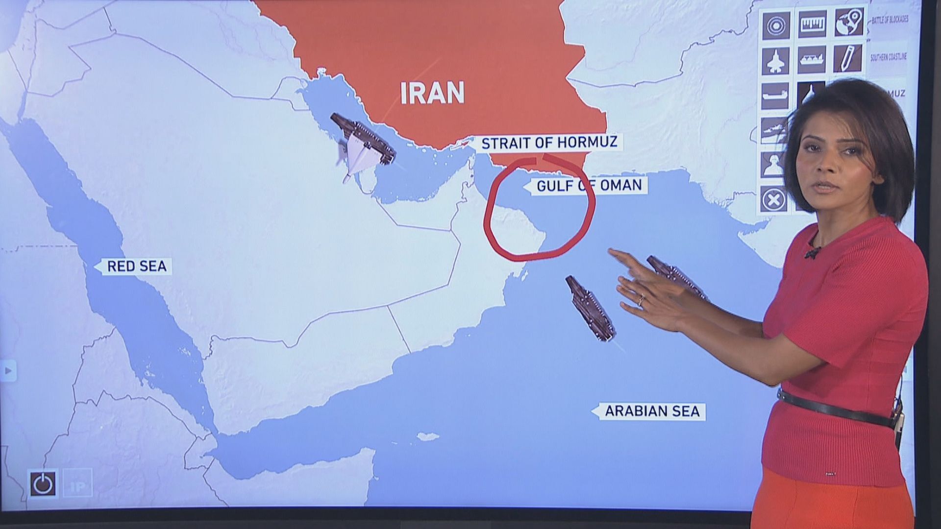 Video thumbnail for How the US naval blockade of Iranian ports in the Strait of Hormuz works