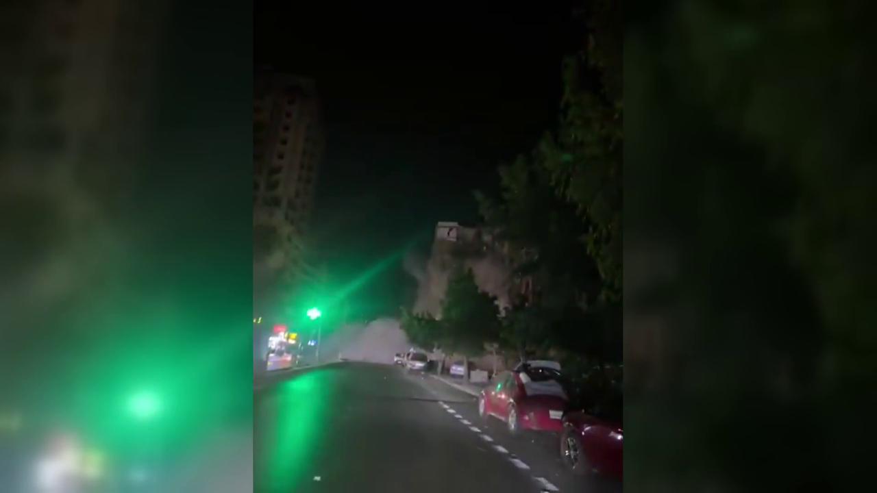 Video thumbnail for Lebanon: War-Damaged Building Falls in Beirut.