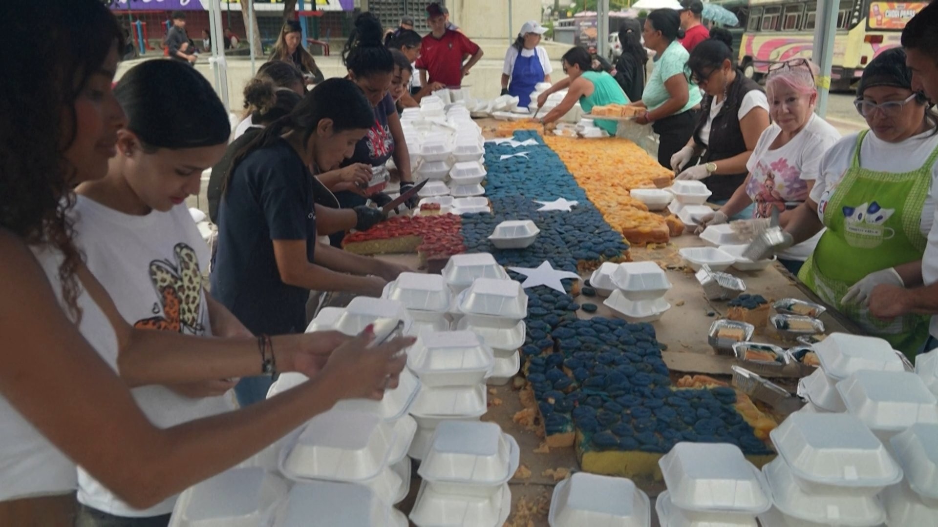 Video thumbnail for A giant cake for Venezuelan earthquake child survivors as death toll passes 5,000