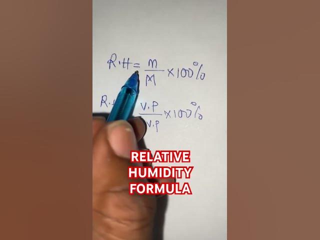 'Video thumbnail for Relative Humidity Formula'