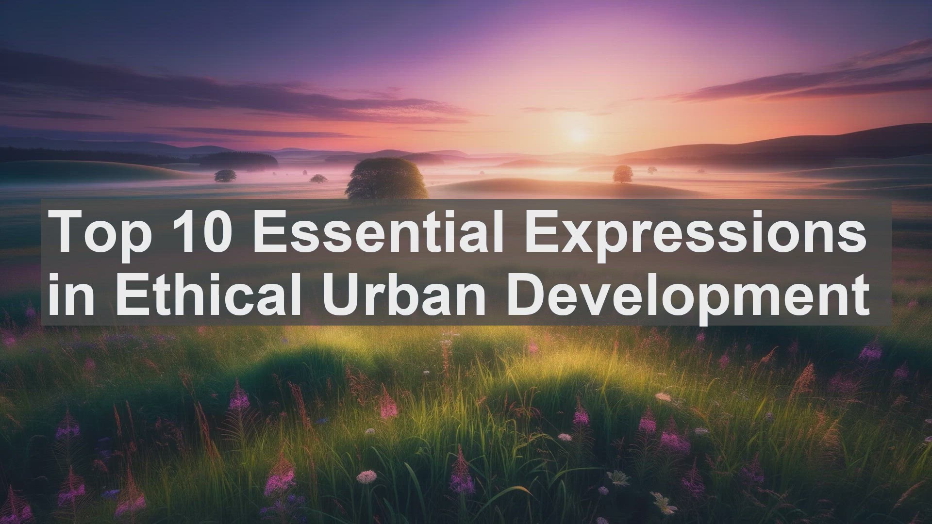 'Video thumbnail for Top 10 Essential Expressions in Ethical Urban Development'