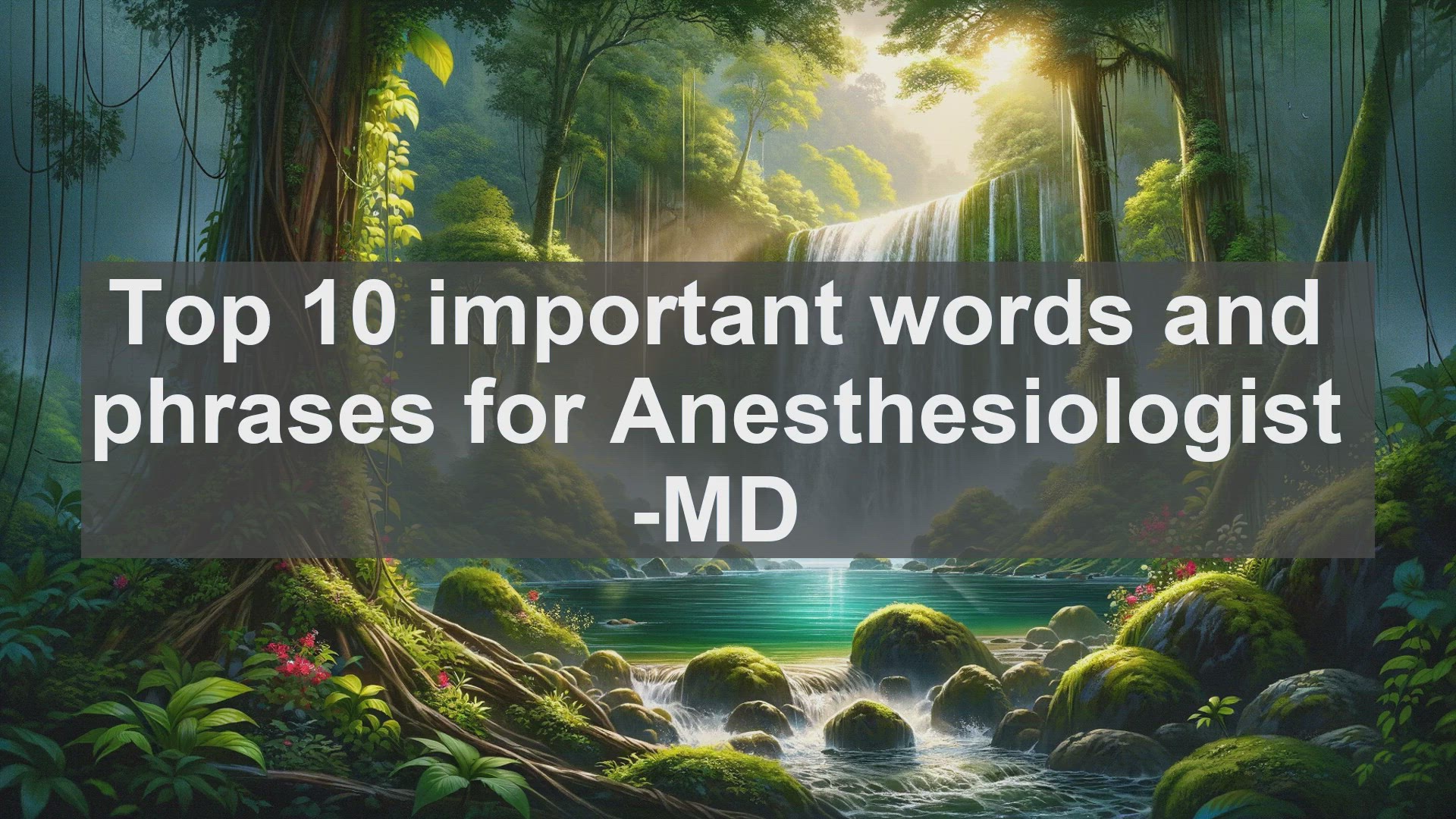 'Video thumbnail for Top 10 important words and phrases for Anesthesiologist MD'